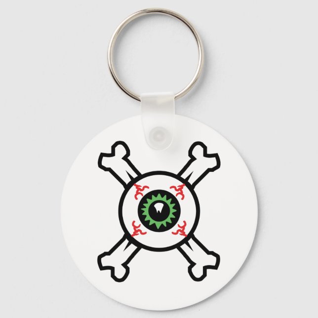 Eyeball and Crossbones for light backgrounds  Key Ring (Front)