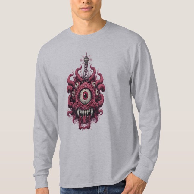 Eyeball Monster Sci-Fi Mutant Long Sleeve  T-Shirt (Front)