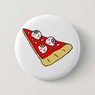 Eyeball Pizza 6 Cm Round Badge
