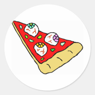 Eyeball Pizza Classic Round Sticker
