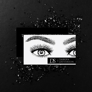Eyebrow Artist Professional   Black and White Business Card