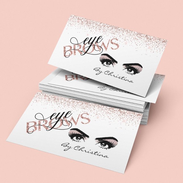 Eyebrow Eye Rose Gold Threading Microblading Tint Business Card (Creator Uploaded)