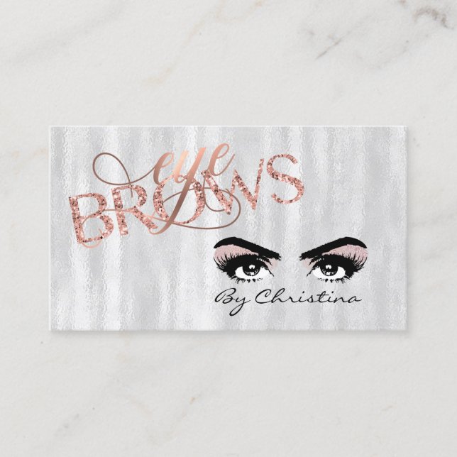 Eyebrow Eye Rose Gold Threading Microblading Tint Business Card (Front)