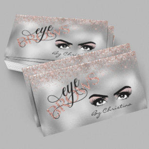 Eyebrow Handwritten Rose Gold Threading Waxing Business Card
