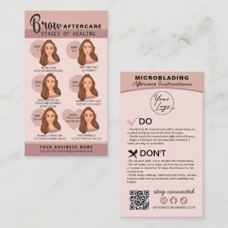 Eyebrow Microblading Aftercare Instructions Busine Business Card