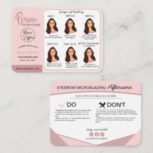 Eyebrow Microblading Aftercare Instructions Busine Business Card