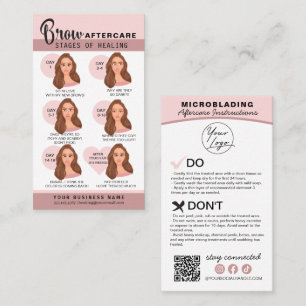 Eyebrow Microblading Aftercare Instructions Busine Business Card