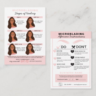 Eyebrow Microblading Aftercare Instructions Business Card