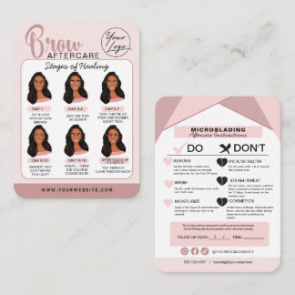 Eyebrow Microblading Aftercare Instructions Business Card