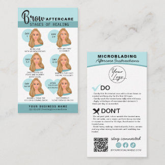 Eyebrow Microblading Aftercare Instructions Business Card
