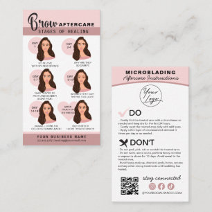 Eyebrow Microblading Aftercare Instructions Business Card