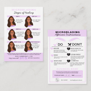 Eyebrow Microblading Aftercare Instructions Business Card