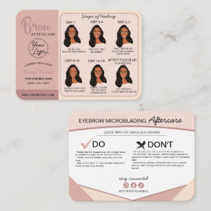 Eyebrow Microblading Aftercare Instructions Business Card