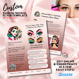⭐️Eyebrow Shaping Flyer Template Blush Dusty Pink