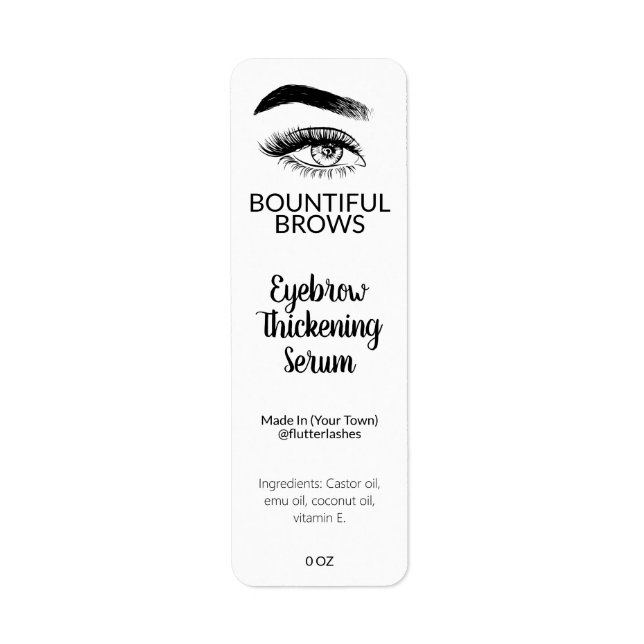 Eyebrow Thickening Oil Serum Labels (Front)