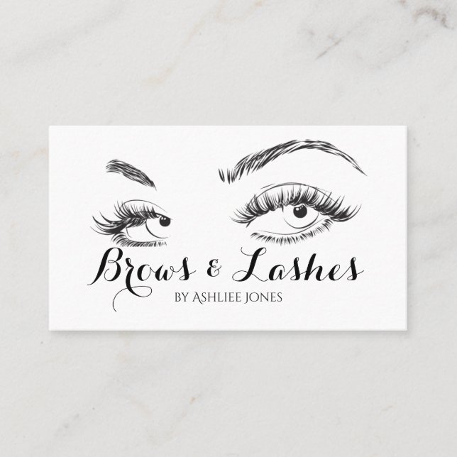 Eyebrows & Eyelash Extensions Salon Business Card (Front)