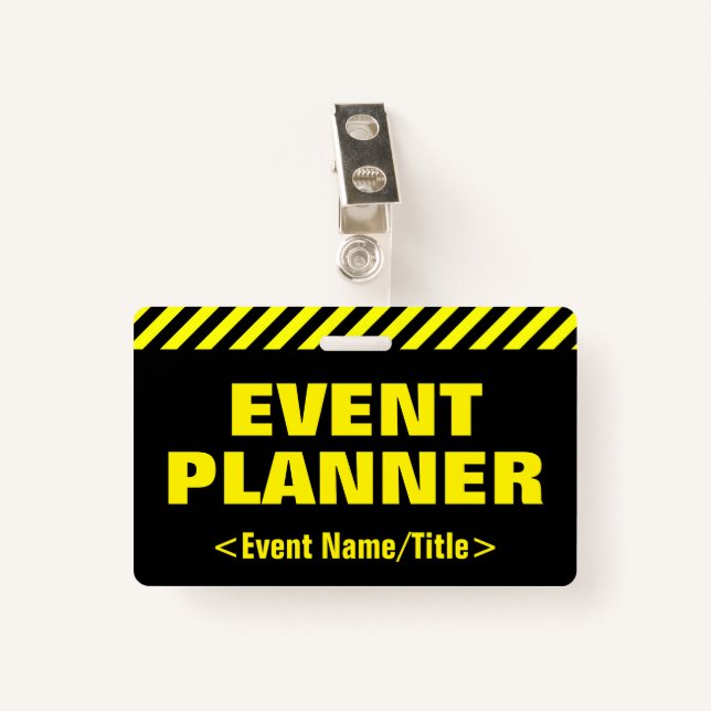 Eyecatching "EVENT PLANNER" Badge ID Badge (Front with Clip)