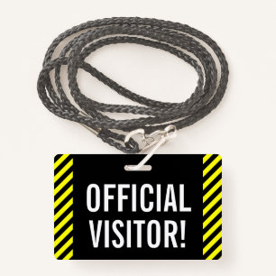 Eyecatching "OFFICIAL VISITOR!" Badge ID Badge