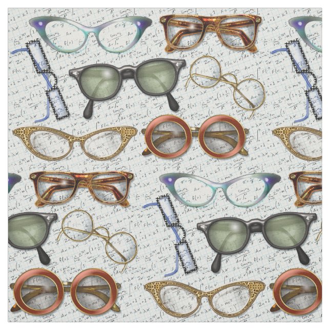 Eyeglass Fashion Pattern Fabric (Swatch)
