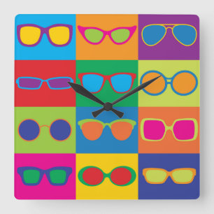 Eyeglasses Chequerboard Square Wall Clock