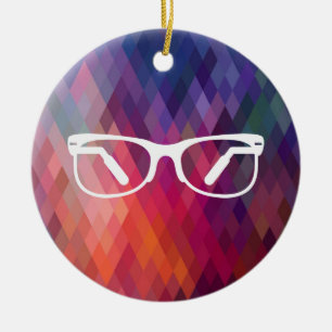 Eyeglasses Functions Pictograph Ceramic Tree Decoration