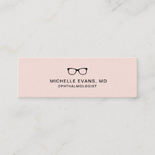 Eyeglasses Logo Blush Pink Ophthalmologist Mini Business Card
