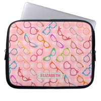 Eyeglasses Retro Modern Hipster Pink Gingham Name