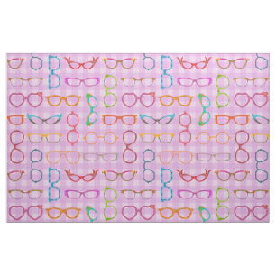 Eyeglasses Retro Modern Hipster Purple Gingham Fabric