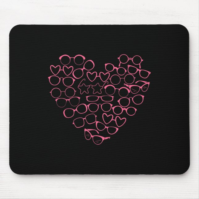 Eyegles Optometry Symbols Heart Valentines Eye Doc Mouse Pad (Front)