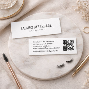 Eyelash Aftercare Instructions Card White