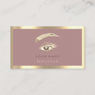 Eyelash Brow Makeup Logo Qr Code Rose Gold Frame Business Card
