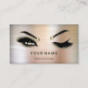 Eyelash Brow Microblade. QR CODE Logo Rose Smoky Business Card