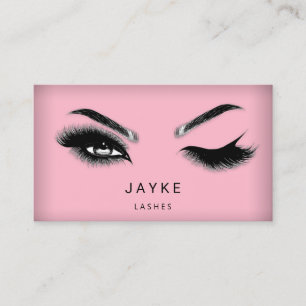 Eyelash Brow Microblade QR Logo Pink  Business Card