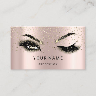 Eyelash Brows Microblade. QR CODE Logo Confetti  Business Card