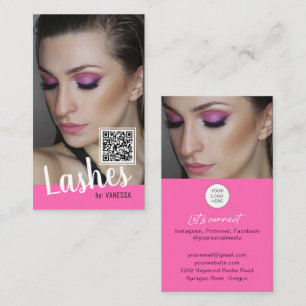 Eyelash business cards with QR code and photos