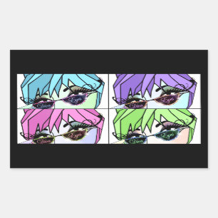 Eyelash Divas Rectangular Sticker