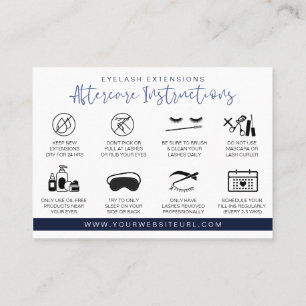 Eyelash Extension Aftercare Instructions Lash Logo Business Card