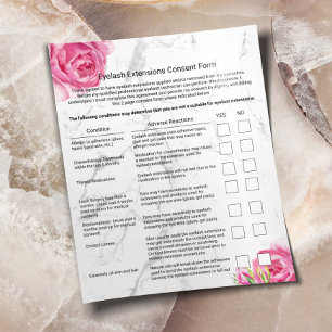 Eyelash Extension Liability Waiver Vintage Floral Flyer