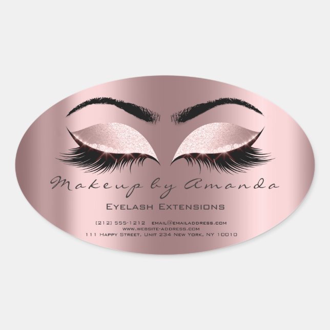 Eyelash Extension Makeup Artist Beauty Princess Oval Sticker (Front)