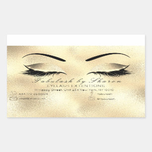 Eyelash Extension Makeup Beauty Salon Adress Glass Rectangular Sticker