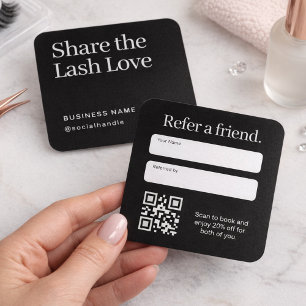 Eyelash Extension Referral Card Black