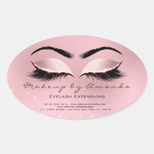 Eyelash Extension Round Makeup Artist Beauty Rose Oval Sticker