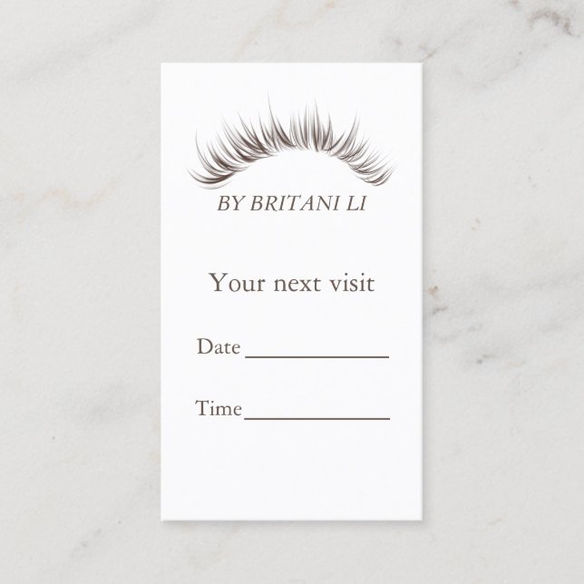 eyelash extension Salon Appointment card (Front)