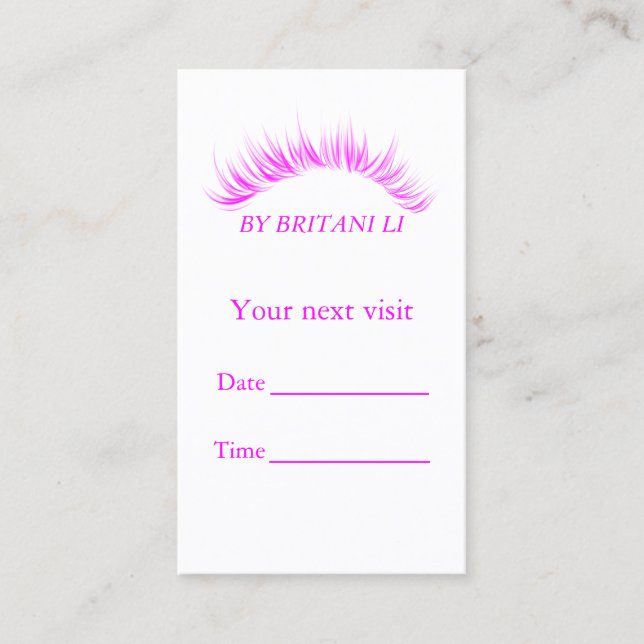 eyelash extension Salon Appointment card (Front)
