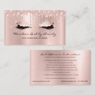 Eyelash Extensions Aftercare Glam Lashes Business Card