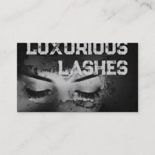 Eyelash Extensions Dark Strokes Business Card