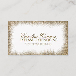 Eyelash Extensions Golden Lashes Border White Card