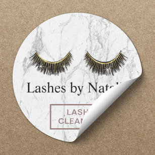 Eyelash Extensions Lash Cleaner Modern Marble Classic Round Sticker