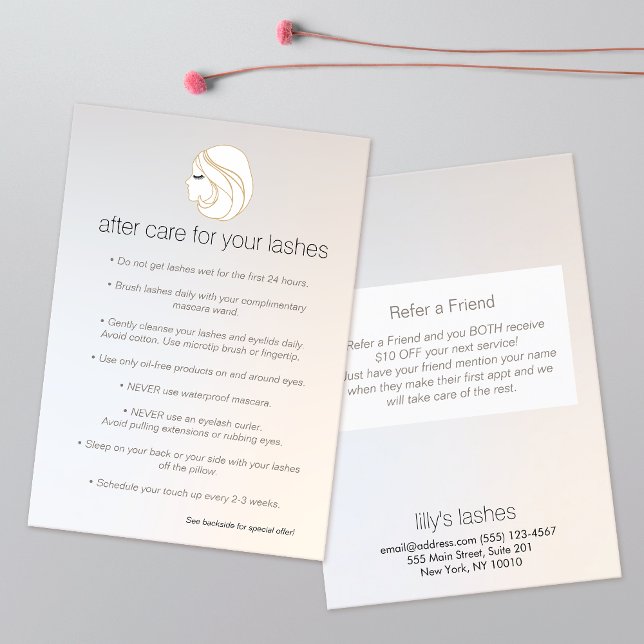 Eyelash Extensions Lash Girl After Care Referral Card (Creator Uploaded)