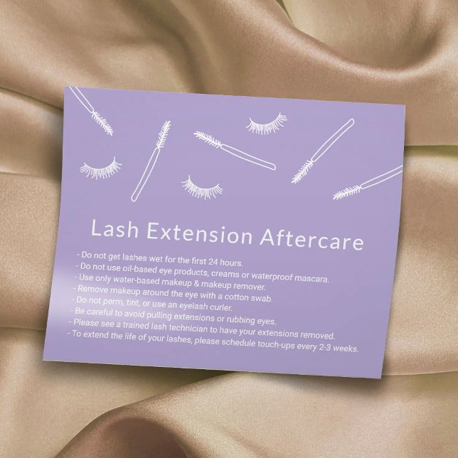 Eyelash Extensions Lavender Cute Salon Aftercare Flyer (Creator Uploaded)